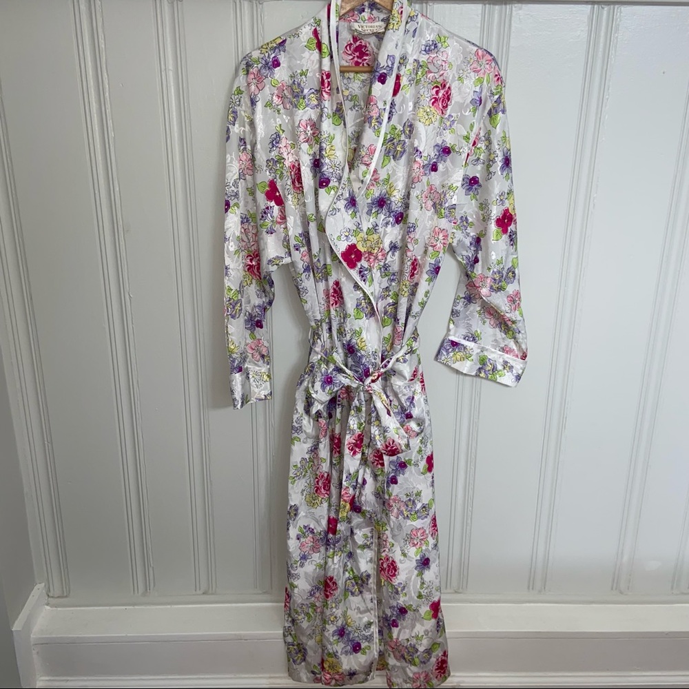 Vintage Victoria’s Secret M/L romantic Pink Floral Robe fairy cottage core